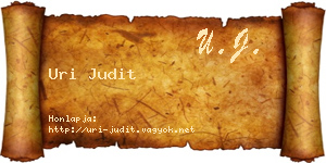 Uri Judit névjegykártya